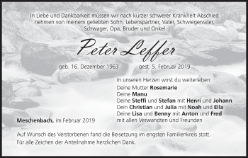 Anzeige von Peter Leffer von MGO