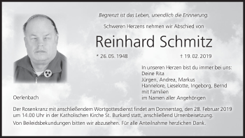 Anzeige von Reinhard Schmitz von MGO