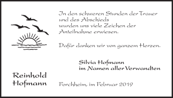 Anzeige von Reinhold Hofmann von MGO