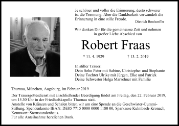 Anzeige von Robert Fraas von MGO