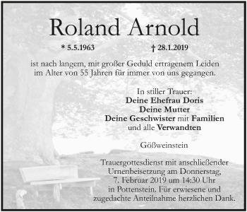 Anzeige von Roland Arnold von MGO