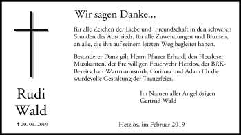 Anzeige von Rudi Wald von MGO