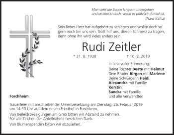 Anzeige von Rudi Zeltler von MGO