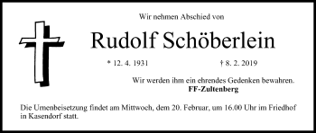Anzeige von Rudolf Schöberlein von MGO
