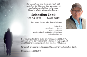 Anzeige von Sebastian Zeck von MGO