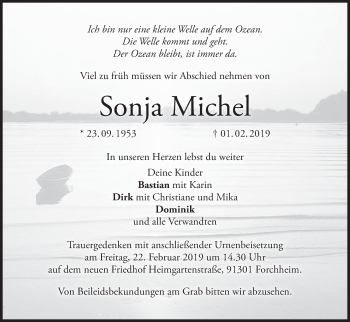 Anzeige von Sonja Michel von MGO