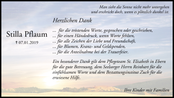 Anzeige von Stilla Pflaum von MGO