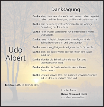 Anzeige von Udo Albert von MGO