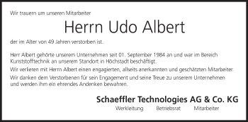 Anzeige von Udo Albert von MGO