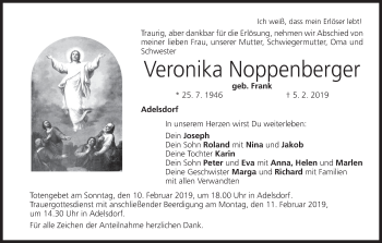 Anzeige von Veronika Noppenberger von MGO