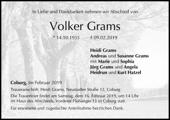 Anzeige von Volker Grams von MGO