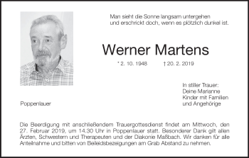Anzeige von Werner Martens von MGO