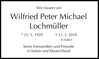 Anzeige von Wilfried Peter Michael Lochmüller von MGO