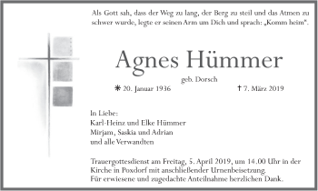 Anzeige von Agnes Hümmer von MGO