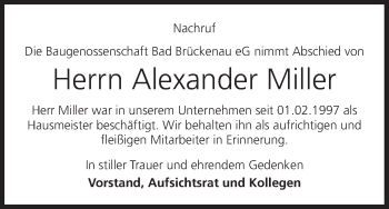 Anzeige von Alexander Miller von MGO