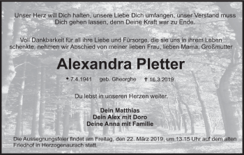 Anzeige von Alexandra Pletter von MGO