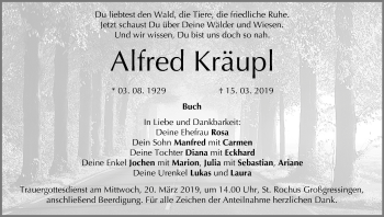 Anzeige von Alfred Kräupl von MGO