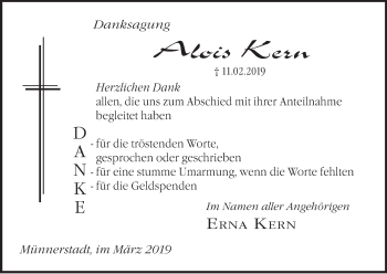 Anzeige von Alois Kern von MGO