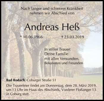 Anzeige von Andreas Heß von MGO