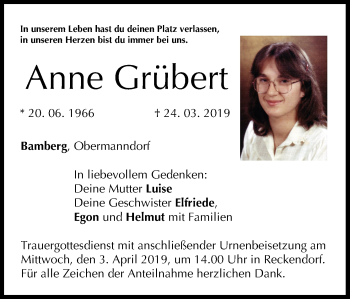 Anzeige von Anne Grübert von MGO