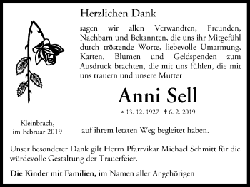 Anzeige von Anni Sell von MGO