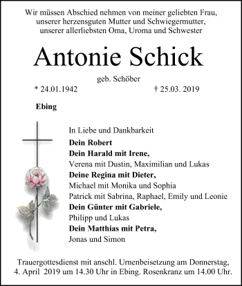 Anzeige von Antonie Schick von MGO
