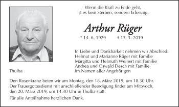 Anzeige von Arthur Rüger von MGO