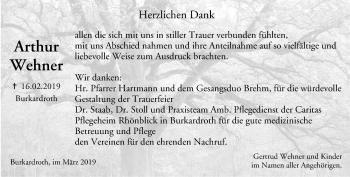 Anzeige von Arthur Wehner von MGO