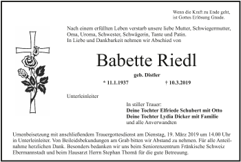 Anzeige von Babette Riedl von MGO