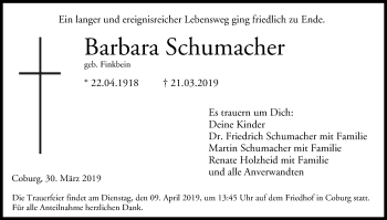 Anzeige von Barbara Schumacher von MGO
