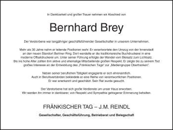 Anzeige von Bernhard Brey von MGO