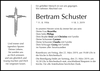 Anzeige von Bertram Schuster von MGO