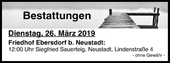 Anzeige von Bestattungen vom 26.03.2019 von MGO