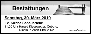 Anzeige von Bestattungen vom 30.03.2019 von MGO
