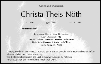Anzeige von Christa Theis-Nöth von MGO