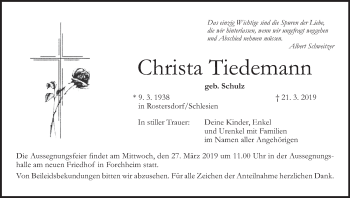 Anzeige von Christa Tiedemann von MGO