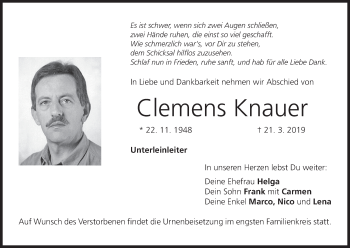 Anzeige von Clemens Knauer von MGO