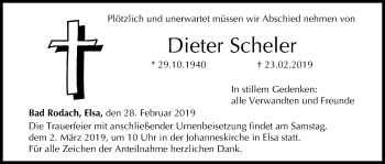 Anzeige von Dieter Scheler von MGO
