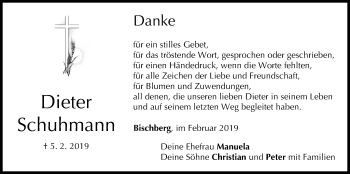 Anzeige von Dieter Schuhmann von MGO