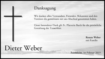 Anzeige von Dieter Weber von MGO