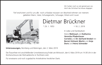 Anzeige von Dietmar Brückner von MGO