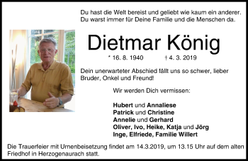 Anzeige von Dietmar König von MGO