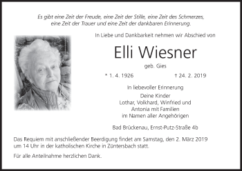Anzeige von Elli Wiesner von MGO
