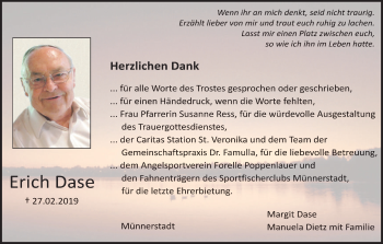 Anzeige von Erich Dase von MGO