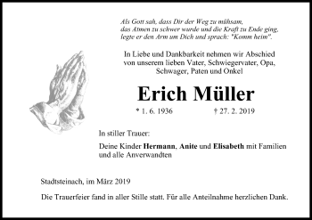 Anzeige von Erich Müller von MGO