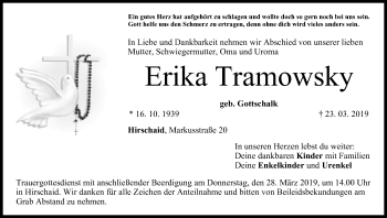 Anzeige von Erika Tramowsky von MGO