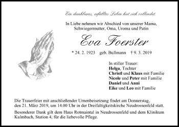 Anzeige von Eva Foerster von MGO