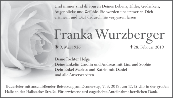Anzeige von Franka Wurzberger von MGO