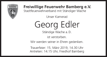Anzeige von Georg Edler von MGO