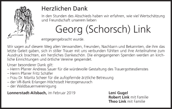 Anzeige von Georg Link von MGO